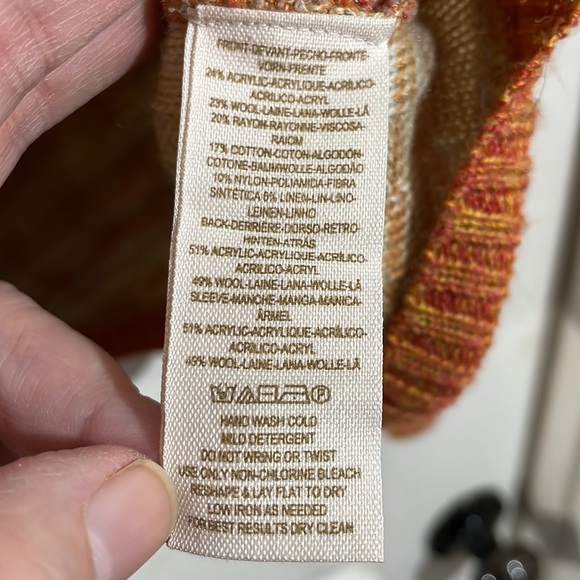 Free People Orange Ombré Ribbed Scoop Neck Sweater - Picture 4 of 6